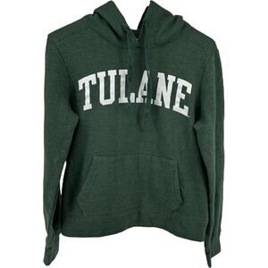 Red Shirt Tulane University Hoodie Sweatshirt Fleece Pocket Green White Small